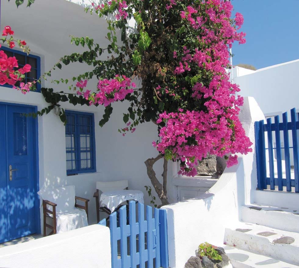 Haus blau weiß Griechenland