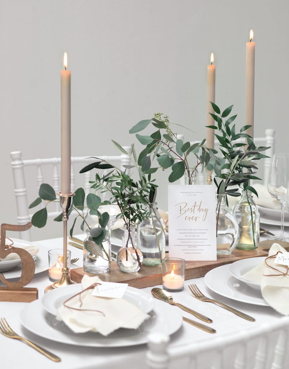 Tischdeko Hochzeit elegant