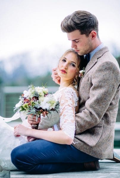 Hochzeitsfoto Brautpaar Winterhochzeit