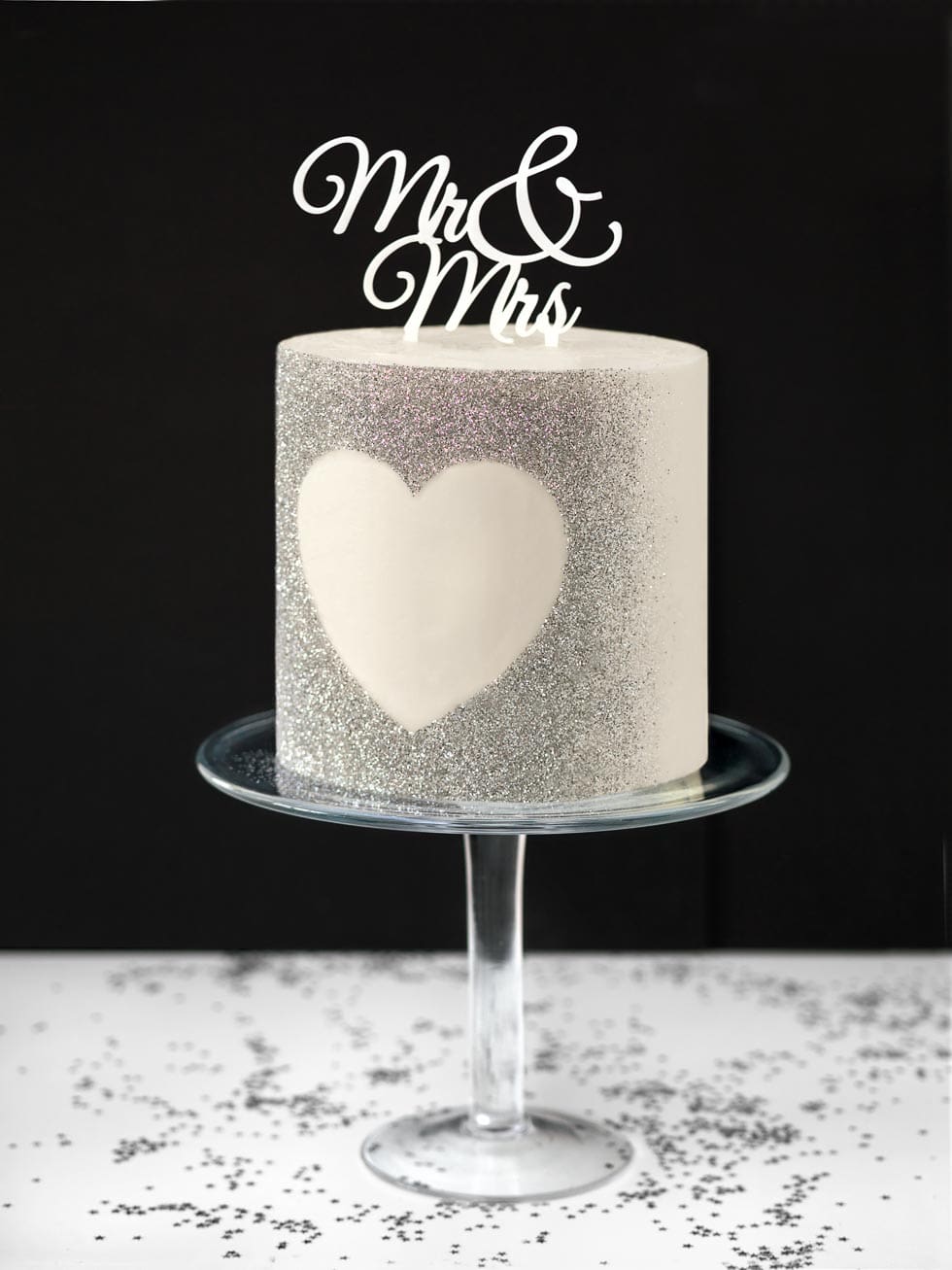 Hochzeitstorte Creme Glitzer