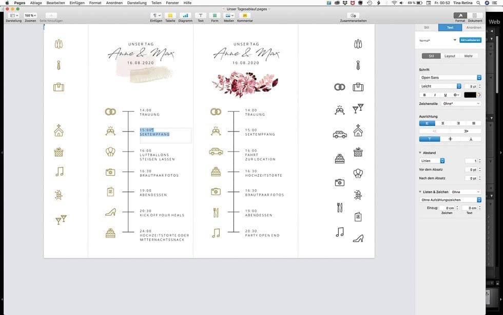 Timeline Hochzeit Icons, Symbole und Vorlage zum Download