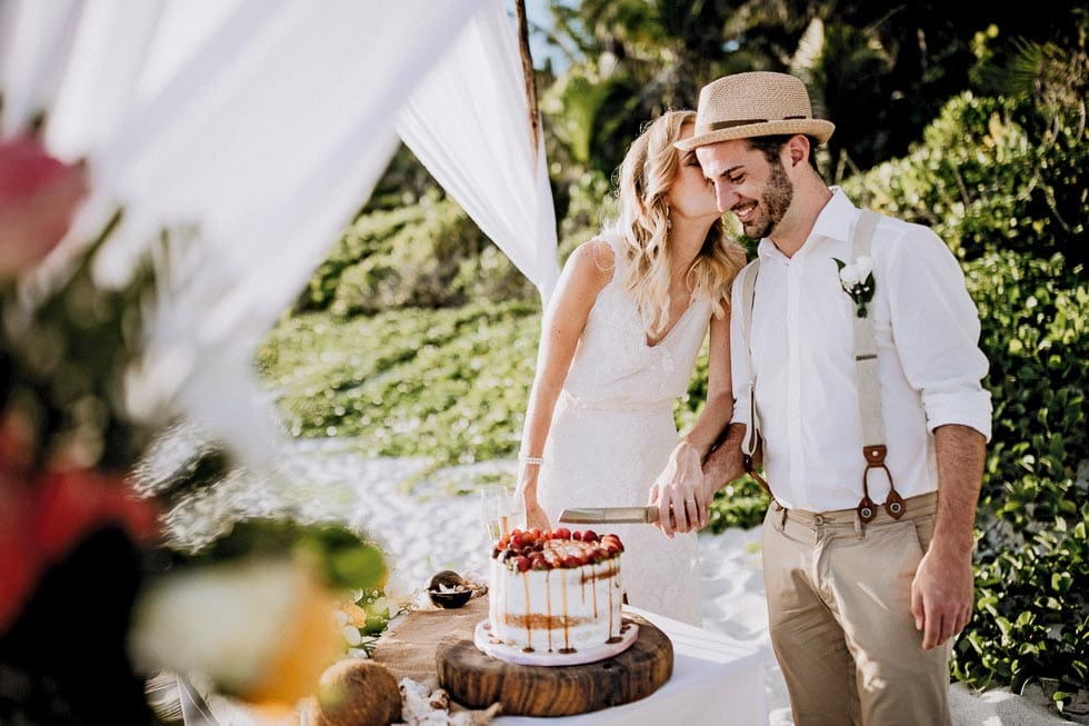 Hochzeit zu zweit am Strand