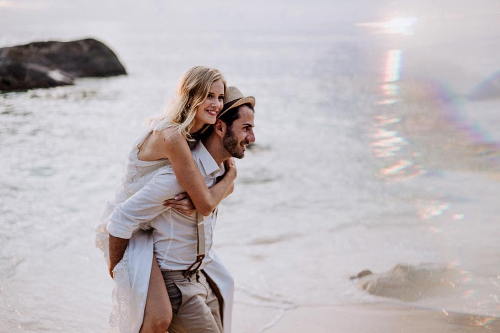 Hochzeit zu zweit am Strand