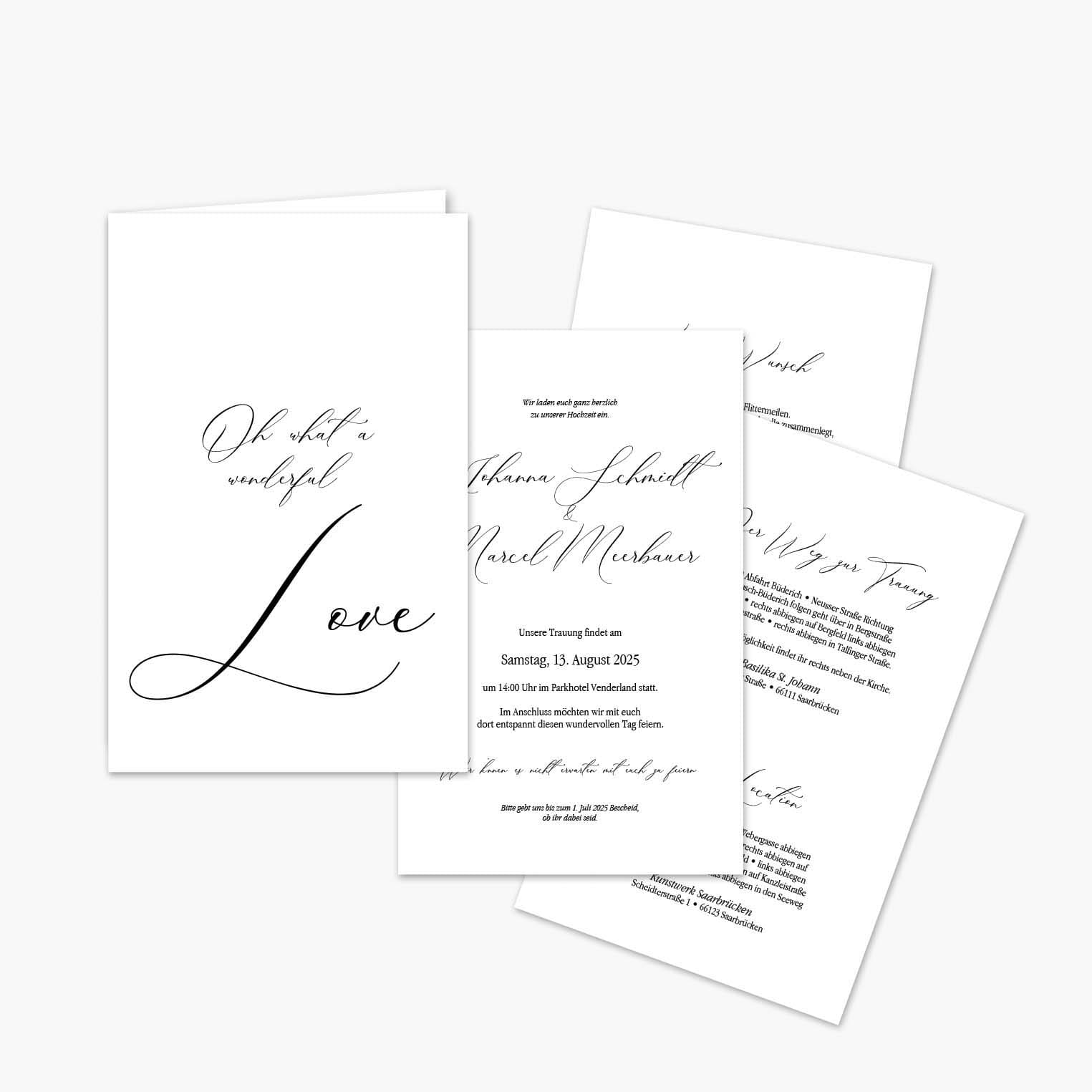 Hochzeitspapeterie Kalligraphie Schrift