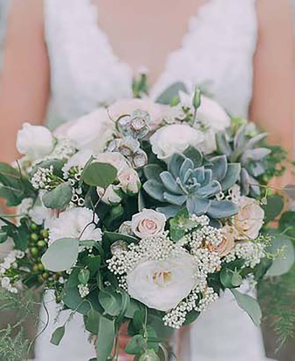 Hochzeitsblumen Brautstrauß Sukkulenten