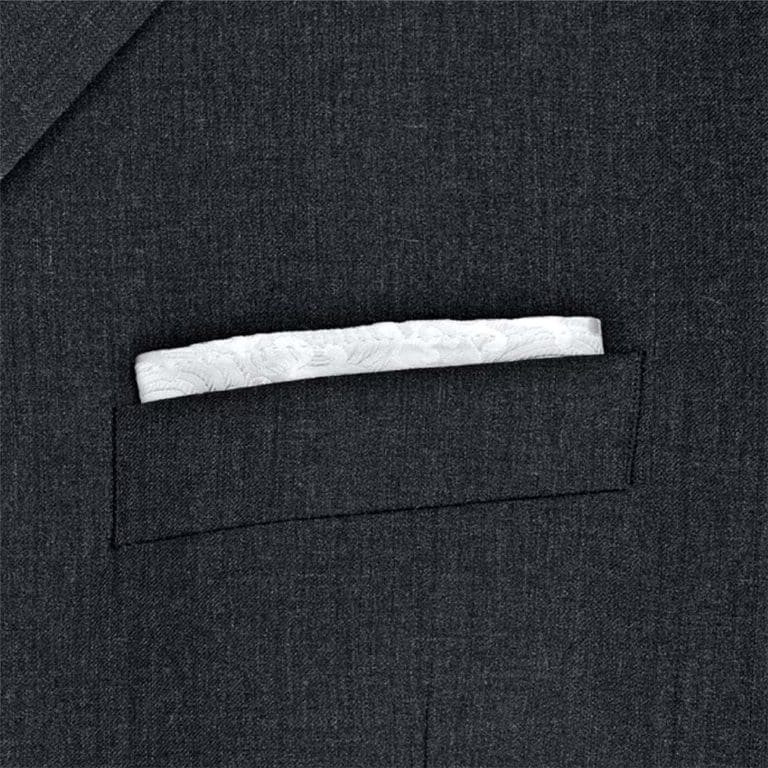 6x Satin Einstecktücher Weiß - Elegante Seidentücher Für Anzug & Smoking