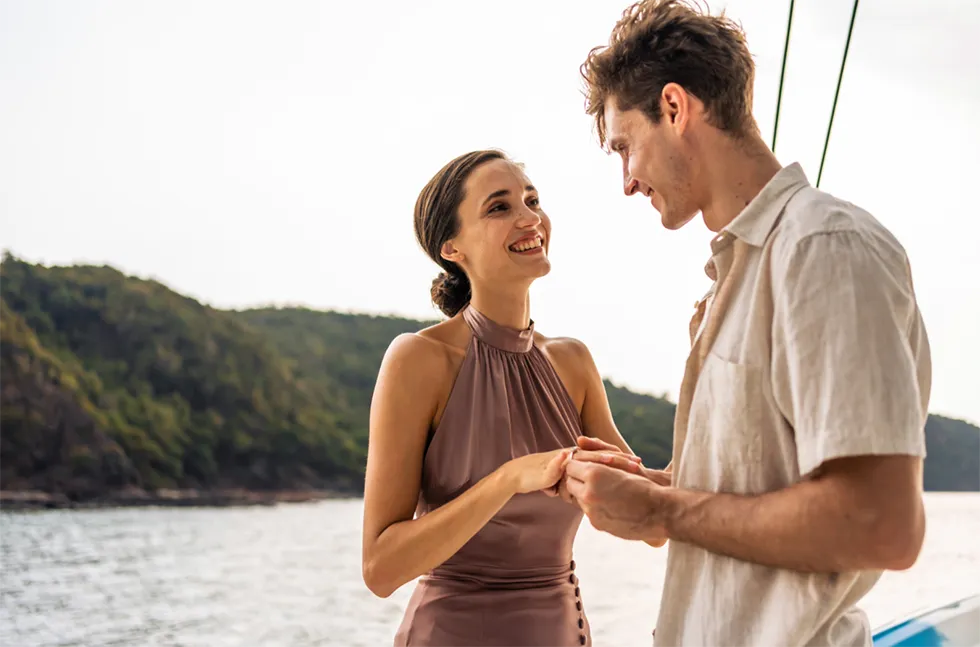 Heiratsantrag Boot Urlaub