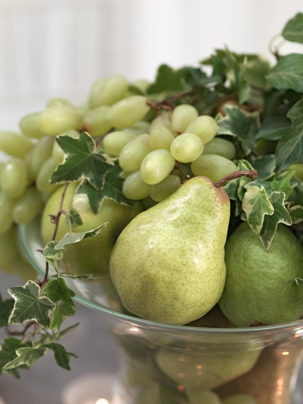 Tischdeko Hochzeit grün Obst 3
