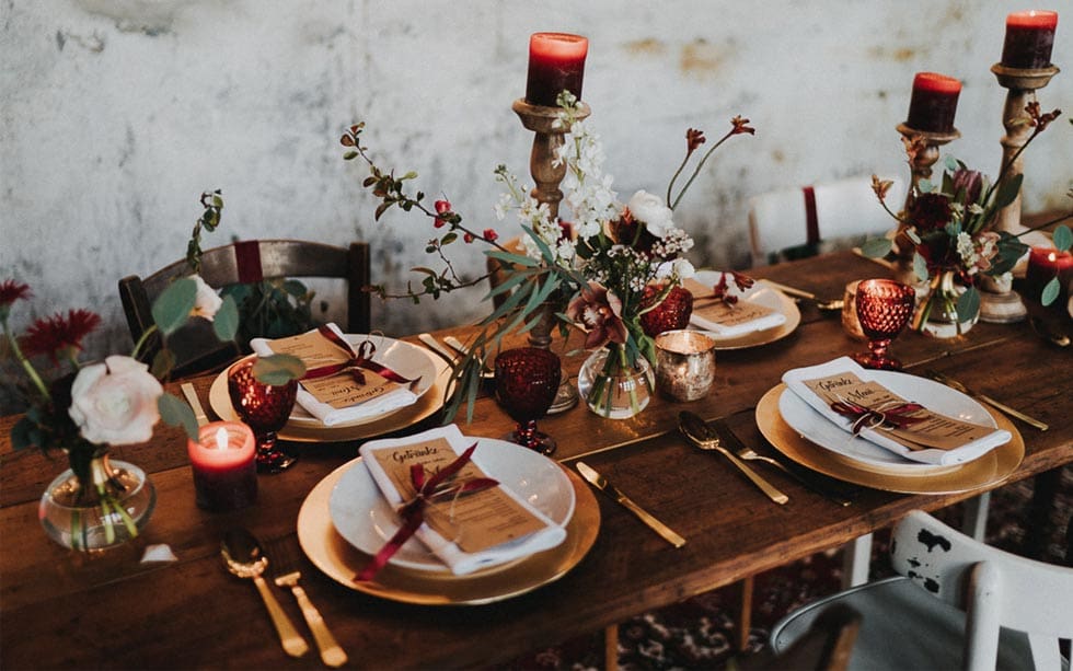 Tischdeko Hochzeit Rot