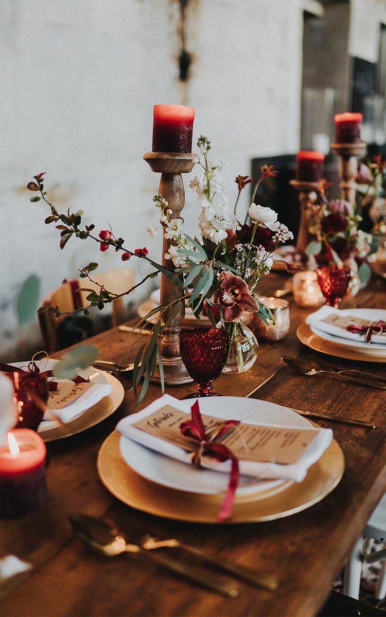 Tischdeko Hochzeit Rot