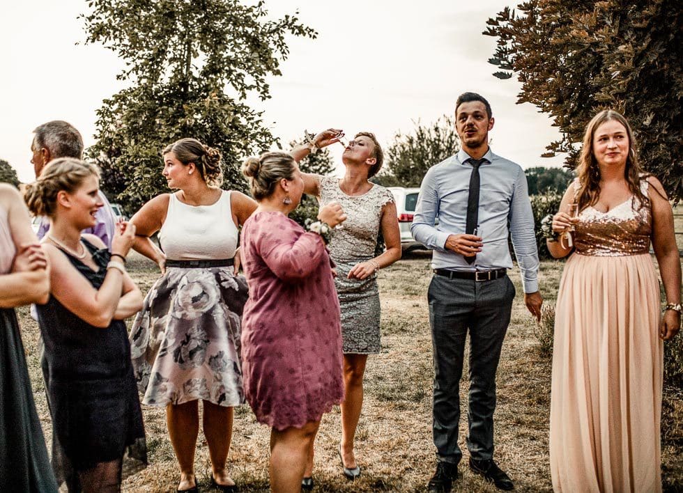 Gäste Sektempfang Hochzeit