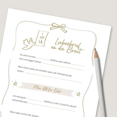 Gästebuch Liebesbrief Hochzeit Detail