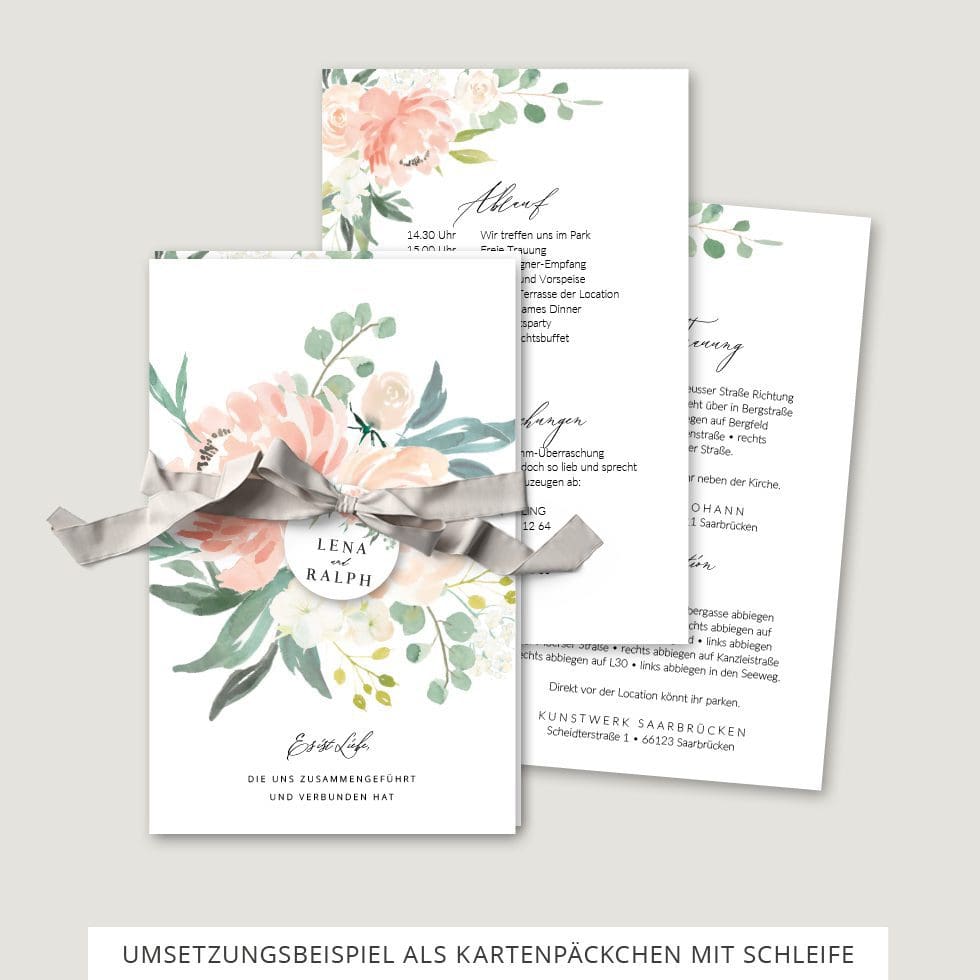 Hochzeitseinladung Vorlage Kartenpäckchen