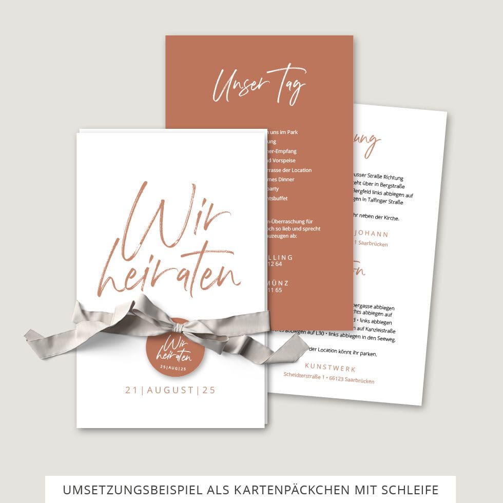 Hochzeitseinladung Vorlage Kartenpäckchen