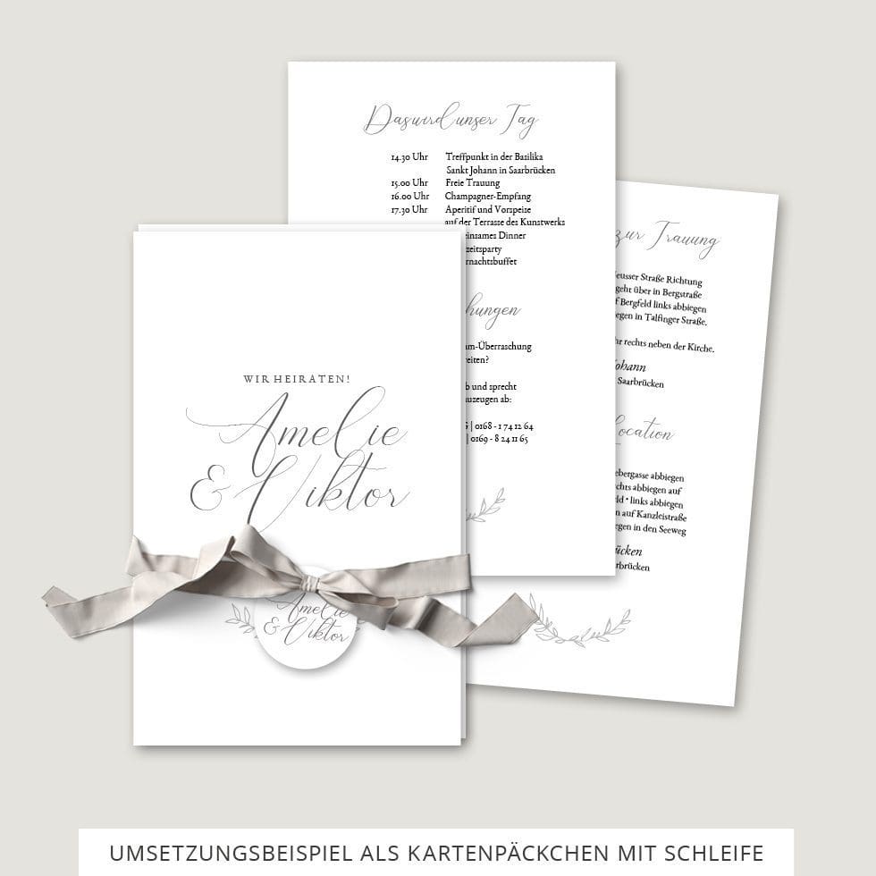 Hochzeitseinladung Vorlage Kartenpäckchen