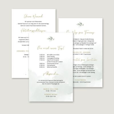 Infokarten Hochzeitseinladung personalisierbar