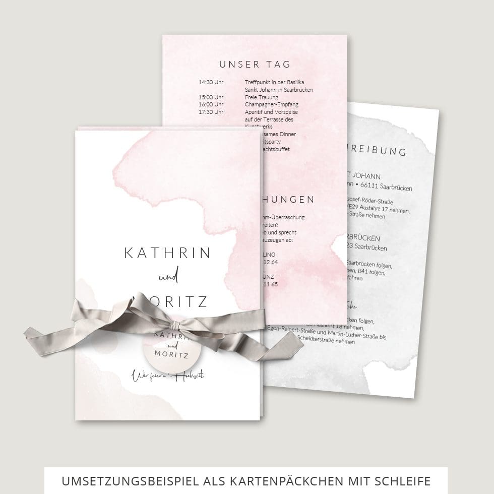 Hochzeitseinladung Vorlage Kartenpäckchen