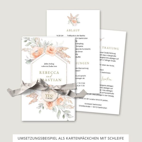 Hochzeitseinladung Vorlage Kartenpäckchen
