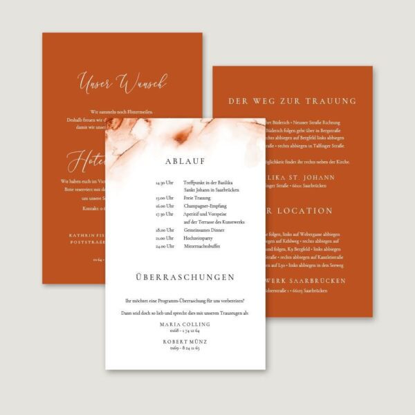 Infokarten Hochzeitseinladung personalisierbar