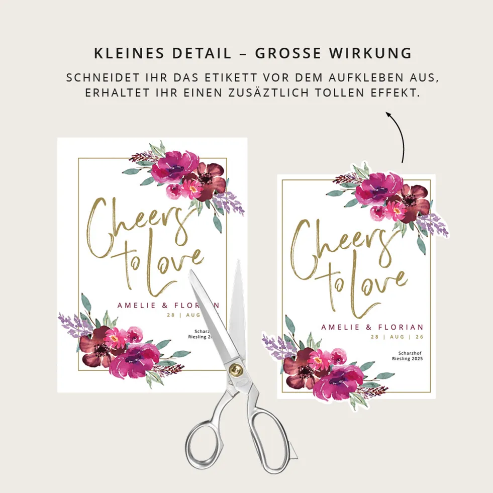 Etiketten Flaschen Tipp beschneiden