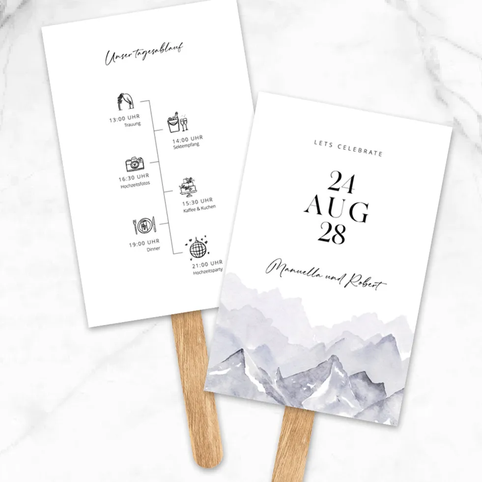 Hochzeitsfächer Berghochzeit