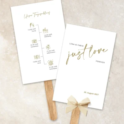 Hochzeitfächer Boho Lettering