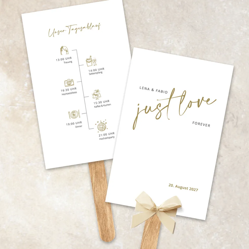 Hochzeitfächer Boho Lettering