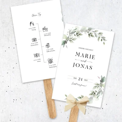 Fächer Hochzeit Vintage Eukalyptus