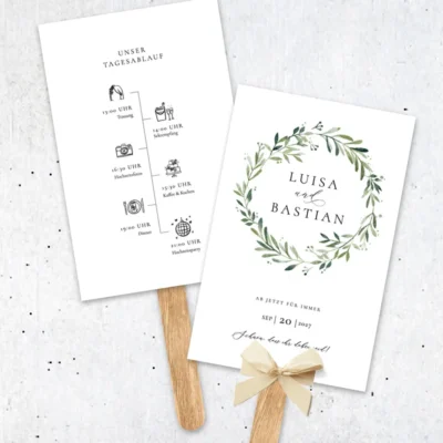 Fächer Hochzeit Greenery