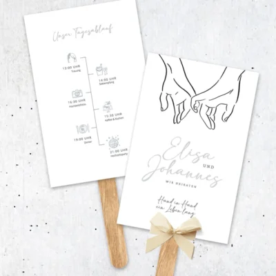 Fächer Hochzeit Hand in Hand