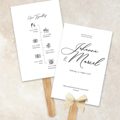Fächer Hochzeit Kalligraphie