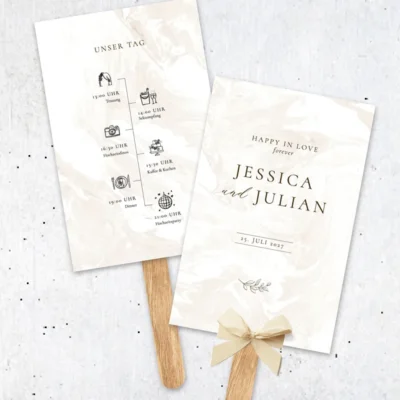 Hochzeitsfächer Marmor