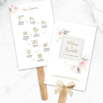 Fächer Hochzeit Modern Rose