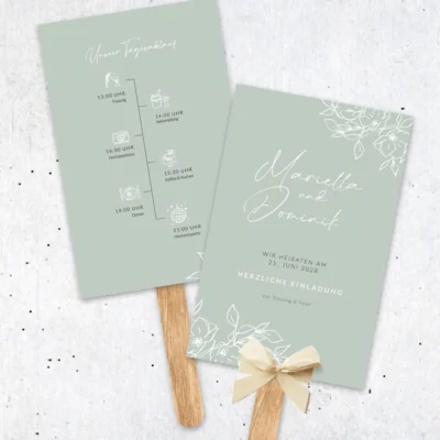 Hochzeitsfächer modern vintage