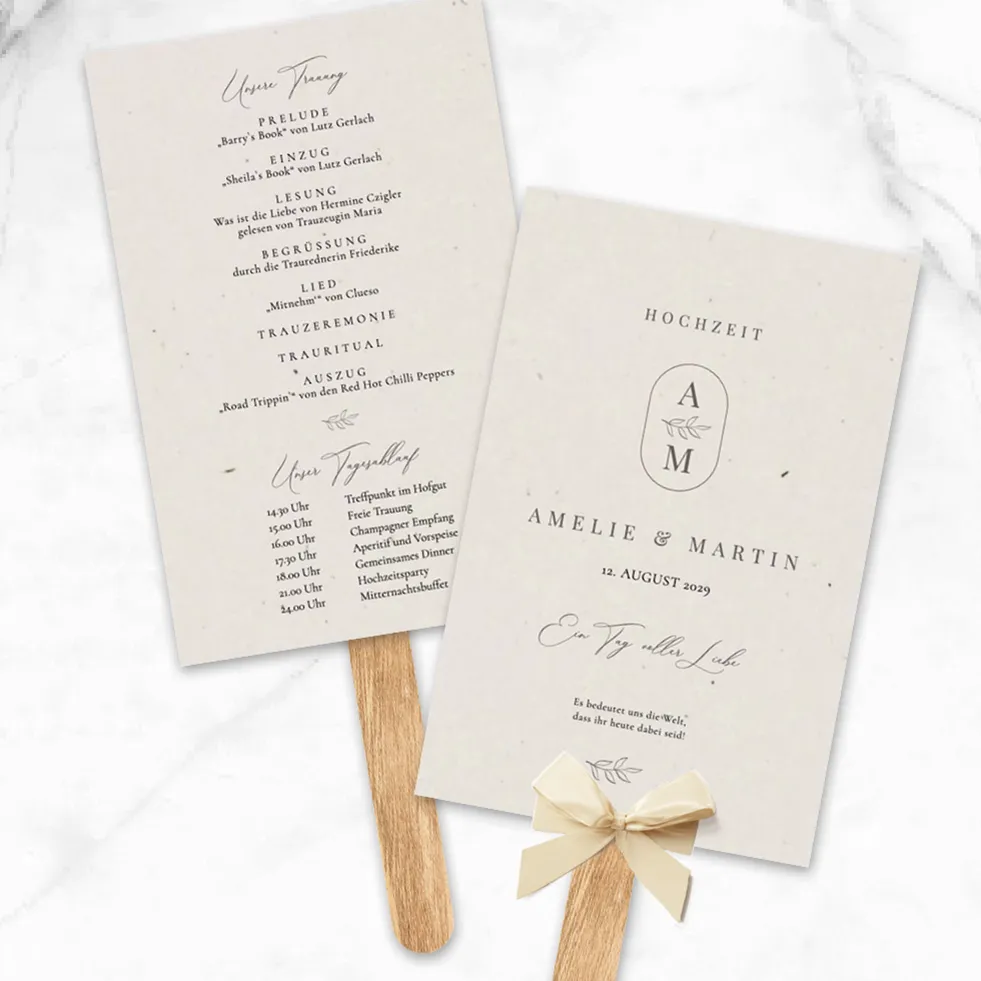Hochzeitsfächer Monogramm