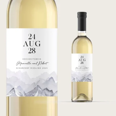 Flaschenetikett Berge