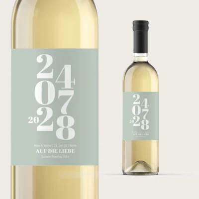 Flaschenetikett Hochzeitsdatum