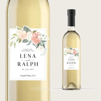 Flaschenetikett JGA Blumen