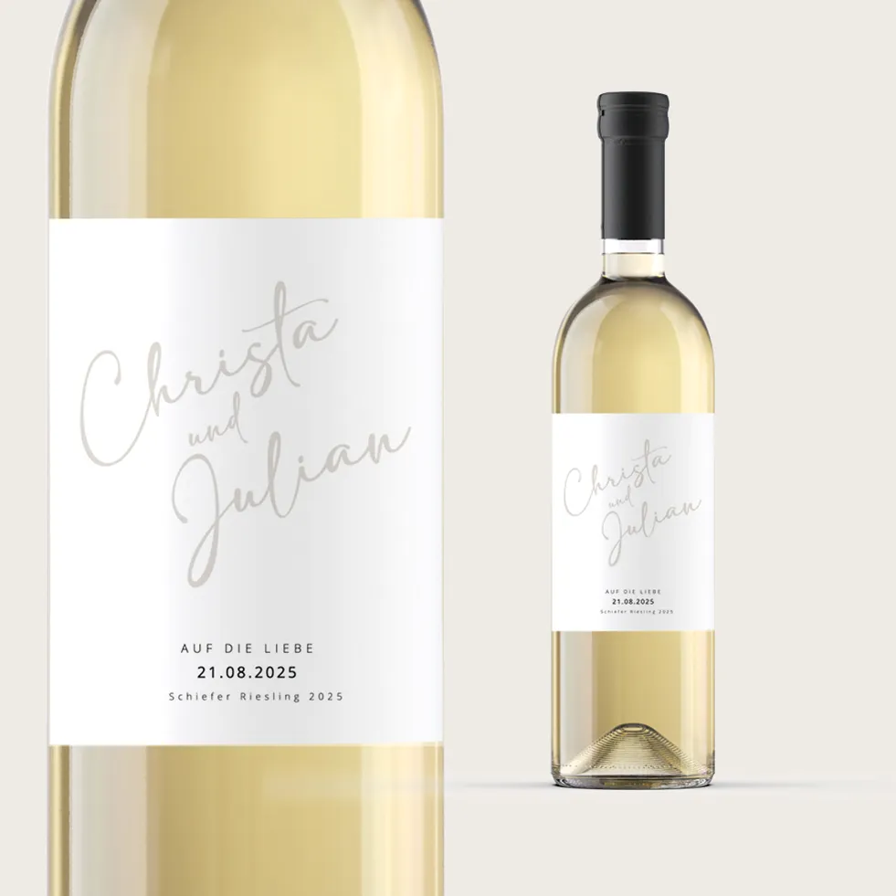 Flaschenetikett Namen gestalten