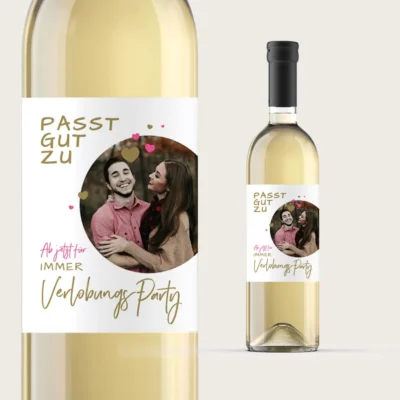 Flaschenetikett Verlobung Geschenk