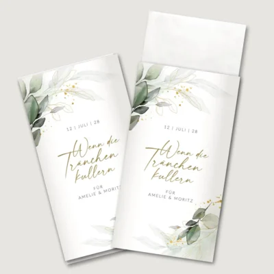 Freudentränen Taschentücher Banderole Eukalyptus Gold