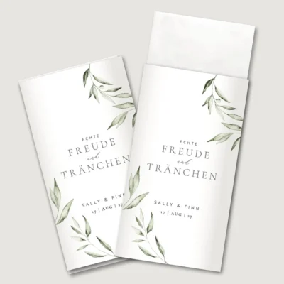 Freudentränen Taschentücher Banderole Greenery