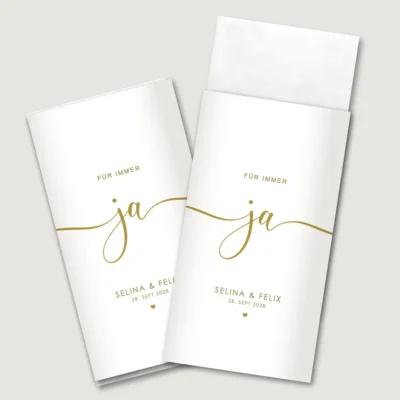 Freudentränen Taschentücher Banderole Hochzeit ja