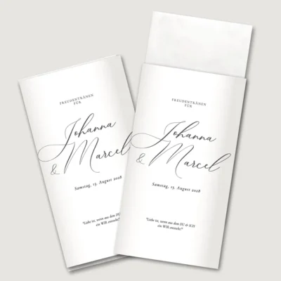 Freudentränen Taschentücher Banderole Kalligraphie