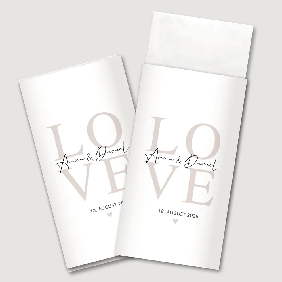 Freudentränen Taschentücher Banderole LOVE