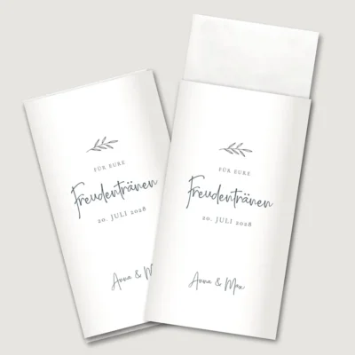 Freudentränen Taschentücher Banderole Olive