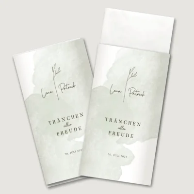 Freudentränen Taschentücher Banderole Salbeigrün