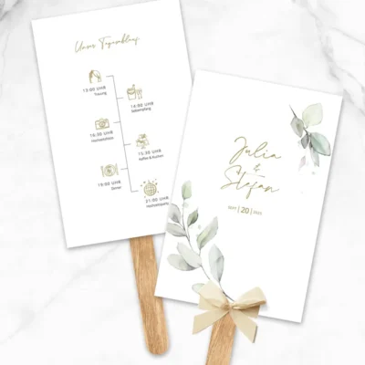 Hochzeitsfächer Eukalyptus