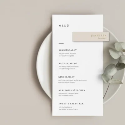 Menükarte klassisch elegant