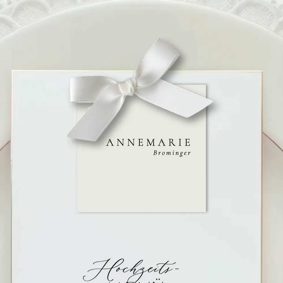 Platzkarten Beige Quadrat Anhänger